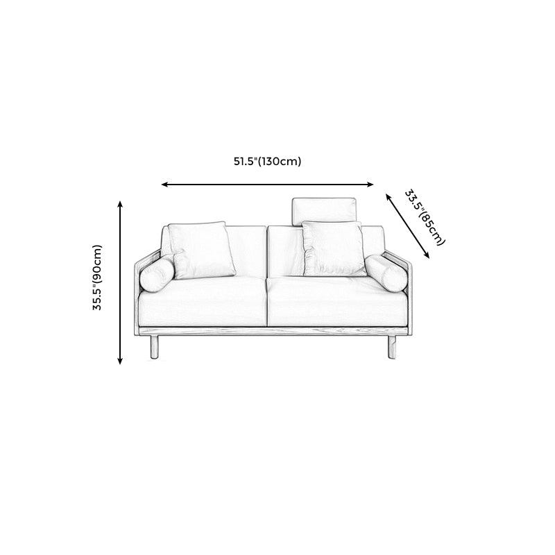 Stationary Stain-Resistant Faux Leather Settee Living Room Pillow Top Arm Sofa Clearhalo 'furn' 'furn_sofas' 'Furniture' 'furniture_sofas' 'Living Room Furniture' 'Sofa' 'sofas' 4858738