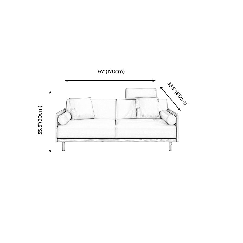 Stationary Stain-Resistant Faux Leather Settee Living Room Pillow Top Arm Sofa Clearhalo 'furn' 'furn_sofas' 'Furniture' 'furniture_sofas' 'Living Room Furniture' 'Sofa' 'sofas' 4858739