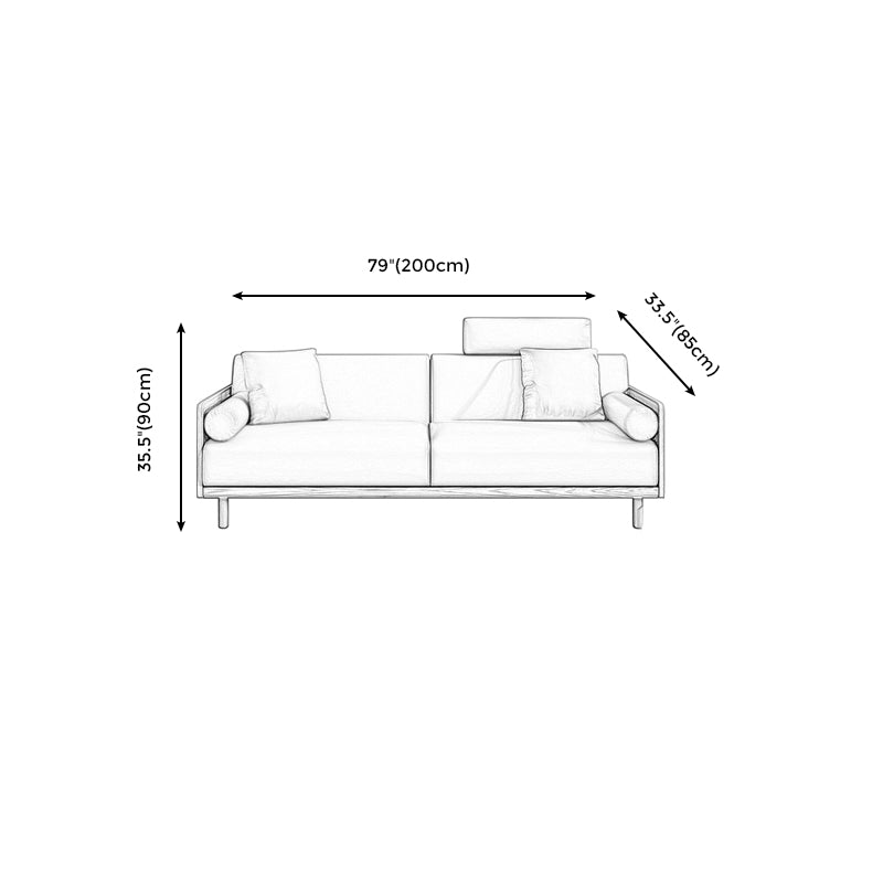 Stationary Stain-Resistant Faux Leather Settee Living Room Pillow Top Arm Sofa Clearhalo 'furn' 'furn_sofas' 'Furniture' 'furniture_sofas' 'Living Room Furniture' 'Sofa' 'sofas' 4858740