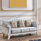 Tight and Tufted Split-Back Rolled Arm Sofa Couch for Three People White-Silver Clearhalo 'furn' 'furn_sofas' 'Furniture' 'furniture_sofas' 'Living Room Furniture' 'Sofa' 'sofas' 4858745
