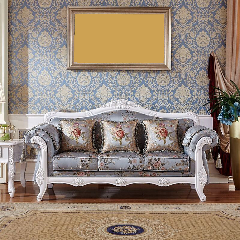 Tight and Tufted Split-Back Rolled Arm Sofa Couch for Three People Gray-White Clearhalo 'furn' 'furn_sofas' 'Furniture' 'furniture_sofas' 'Living Room Furniture' 'Sofa' 'sofas' 4858753