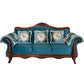 Tight and Tufted Split-Back Rolled Arm Sofa Couch for Three People Blue-Brown Clearhalo 'furn' 'furn_sofas' 'Furniture' 'furniture_sofas' 'Living Room Furniture' 'Sofa' 'sofas' 4858755