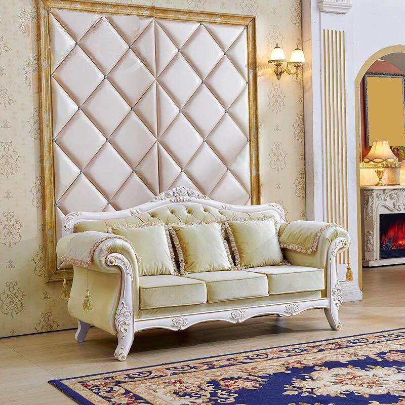 Tight and Tufted Split-Back Rolled Arm Sofa Couch for Three People Off-White Clearhalo 'furn' 'furn_sofas' 'Furniture' 'furniture_sofas' 'Living Room Furniture' 'Sofa' 'sofas' 4858764