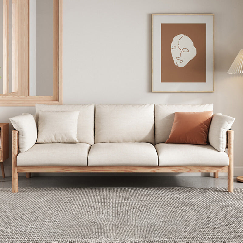 Stationary Cotton 3-seater Settee Living Room Pillow Top Arm Sofa Clearhalo 'furn' 'furn_sofas' 'Furniture' 'furniture_sofas' 'Living Room Furniture' 'Sofa' 'sofas' 4858794