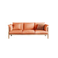Stationary Cotton 3-seater Settee Living Room Pillow Top Arm Sofa Orange Natural Wood Clearhalo 'furn' 'furn_sofas' 'Furniture' 'furniture_sofas' 'Living Room Furniture' 'Sofa' 'sofas' 4858804