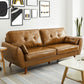 Contemporary Button-tufted Sofa Flared Arm Couch for Apartment Brown Clearhalo 'furn' 'furn_sofas' 'Furniture' 'furniture_sofas' 'Living Room Furniture' 'Sofa' 'sofas' 4858838