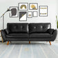 Contemporary Button-tufted Sofa Flared Arm Couch for Apartment 73"L x 33"W x 33.5"H Black Clearhalo 'furn' 'furn_sofas' 'Furniture' 'furniture_sofas' 'Living Room Furniture' 'Sofa' 'sofas' 4858843