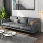 Contemporary Gray Recessed Arm Couch Living Room Faux Leather Sofa 85''L x36"W x 33.5"H Sponge Clearhalo 'furn' 'furn_sofas' 'Furniture' 'furniture_sofas' 'Living Room Furniture' 'Sofa' 'sofas' 4858877