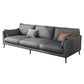 Contemporary Gray Recessed Arm Couch Living Room Faux Leather Sofa Clearhalo 'furn' 'furn_sofas' 'Furniture' 'furniture_sofas' 'Living Room Furniture' 'Sofa' 'sofas' 4858881