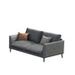 Contemporary Gray Recessed Arm Couch Living Room Faux Leather Sofa 59''L x36"W x 33.5"H Sponge Clearhalo 'furn' 'furn_sofas' 'Furniture' 'furniture_sofas' 'Living Room Furniture' 'Sofa' 'sofas' 4858883
