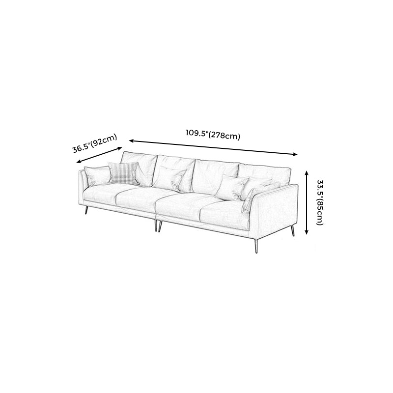 Contemporary Gray Recessed Arm Couch Living Room Faux Leather Sofa Clearhalo 'furn' 'furn_sofas' 'Furniture' 'furniture_sofas' 'Living Room Furniture' 'Sofa' 'sofas' 4858889
