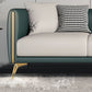 Contemporary Faux Leather Settee 25.98"H Tuxedo Arm Sofa for Four People Clearhalo 'furn' 'furn_sofas' 'Furniture' 'furniture_sofas' 'Living Room Furniture' 'Sofa' 'sofas' 4858903