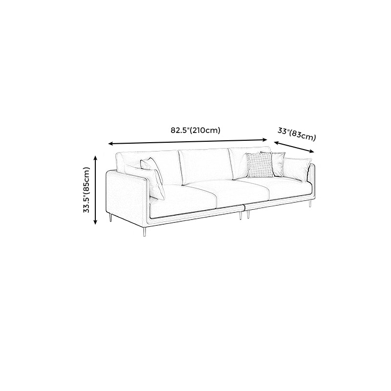 Contemporary 3-seater Tuxedo Arm Sofa Three Pillow Back Settee Clearhalo 'furn' 'furn_sofas' 'Furniture' 'furniture_sofas' 'Living Room Furniture' 'Sofa' 'sofas' 4858916