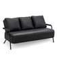 Tuxedo Arm Sofa Three Pillows Settee with Four Balck Legs for Apartment Black Clearhalo 'furn' 'furn_sofas' 'Furniture' 'furniture_sofas' 'Living Room Furniture' 'Sofa' 'sofas' 4858924