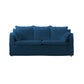 Contemporary Linen Couch Square Arm Settee with Slipcovered Pillows Dark Blue Clearhalo 'furn' 'furn_sofas' 'Furniture' 'furniture_sofas' 'Living Room Furniture' 'Sofa' 'sofas' 4858933