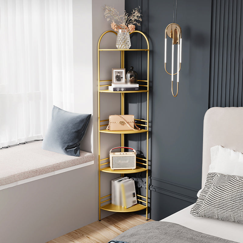 3/5-Shelf Contemporary Corner Bookshelf Iron Open Bookshelf for Living Room Clearhalo 'Bookcases' 'furn' 'furn_bookcases' 'Furniture' 'furniture_bookcases' 'Office Furniture' 4858990