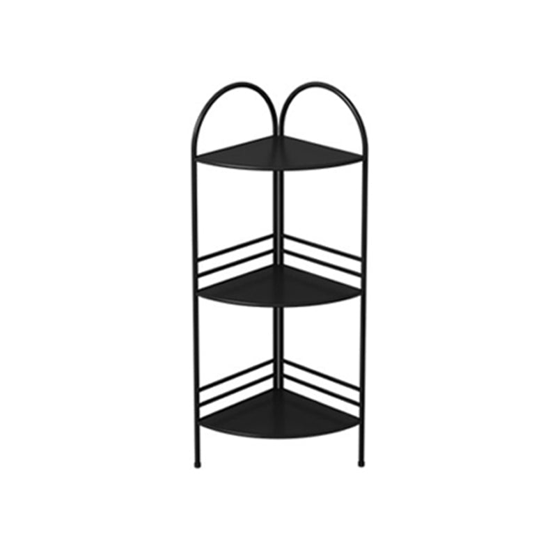 3/5-Shelf Contemporary Corner Bookshelf Iron Open Bookshelf for Living Room 11.8"L x 11.8"W x 37"H Black Clearhalo 'Bookcases' 'furn' 'furn_bookcases' 'Furniture' 'furniture_bookcases' 'Office Furniture' 4858991