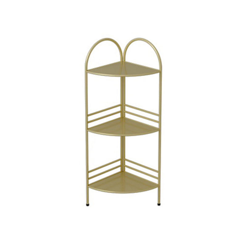 3/5-Shelf Contemporary Corner Bookshelf Iron Open Bookshelf for Living Room 11.8"L x 11.8"W x 37"H Gold Clearhalo 'Bookcases' 'furn' 'furn_bookcases' 'Furniture' 'furniture_bookcases' 'Office Furniture' 4858994