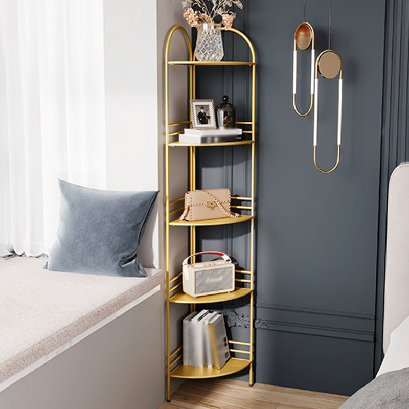 3/5-Shelf Contemporary Corner Bookshelf Iron Open Bookshelf for Living Room Clearhalo 'Bookcases' 'furn' 'furn_bookcases' 'Furniture' 'furniture_bookcases' 'Office Furniture' 4858995