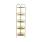3/5-Shelf Contemporary Corner Bookshelf Iron Open Bookshelf for Living Room 11.8"L x 11.8"W x 63.4"H Gold Clearhalo 'Bookcases' 'furn' 'furn_bookcases' 'Furniture' 'furniture_bookcases' 'Office Furniture' 4858996