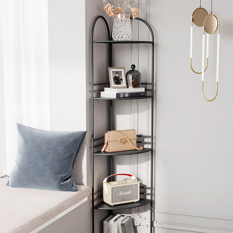 3/5-Shelf Contemporary Corner Bookshelf Iron Open Bookshelf for Living Room Clearhalo 'Bookcases' 'furn' 'furn_bookcases' 'Furniture' 'furniture_bookcases' 'Office Furniture' 4859005
