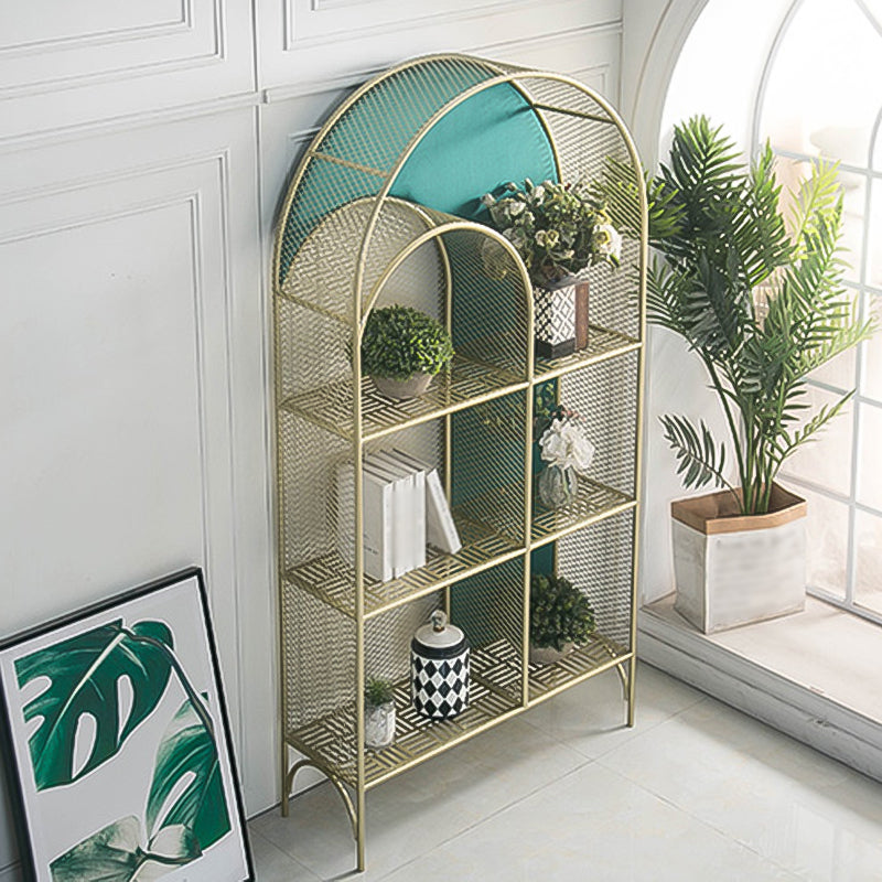 Glam Style Vertical Bookshelf Metal 3-shelf Bookcase for Home Use Clearhalo 'Bookcases' 'furn' 'furn_bookcases' 'Furniture' 'furniture_bookcases' 'Office Furniture' 4859012