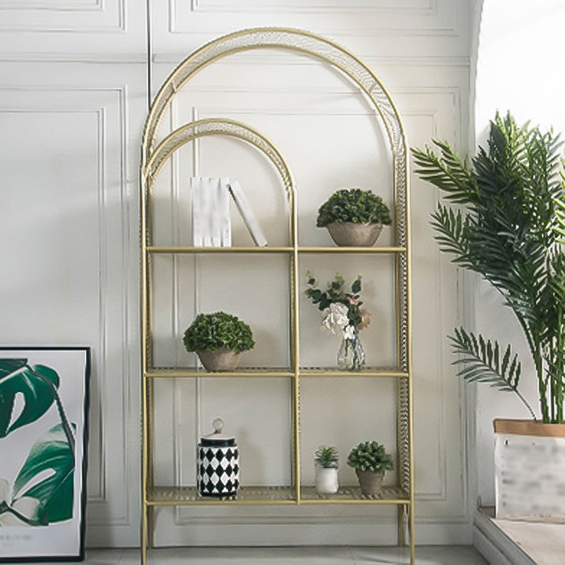 Glam Style Vertical Bookshelf Metal 3-shelf Bookcase for Home Use Clearhalo 'Bookcases' 'furn' 'furn_bookcases' 'Furniture' 'furniture_bookcases' 'Office Furniture' 4859017