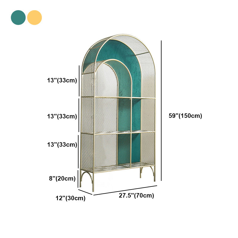 Glam Style Vertical Bookshelf Metal 3-shelf Bookcase for Home Use Clearhalo 'Bookcases' 'furn' 'furn_bookcases' 'Furniture' 'furniture_bookcases' 'Office Furniture' 4859018