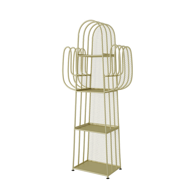 59"H Scandinavian Style Bookshelf Metal Shelf Bookcase for Home Use Gold Clearhalo 'Bookcases' 'furn' 'furn_bookcases' 'Furniture' 'furniture_bookcases' 'Office Furniture' 4859026