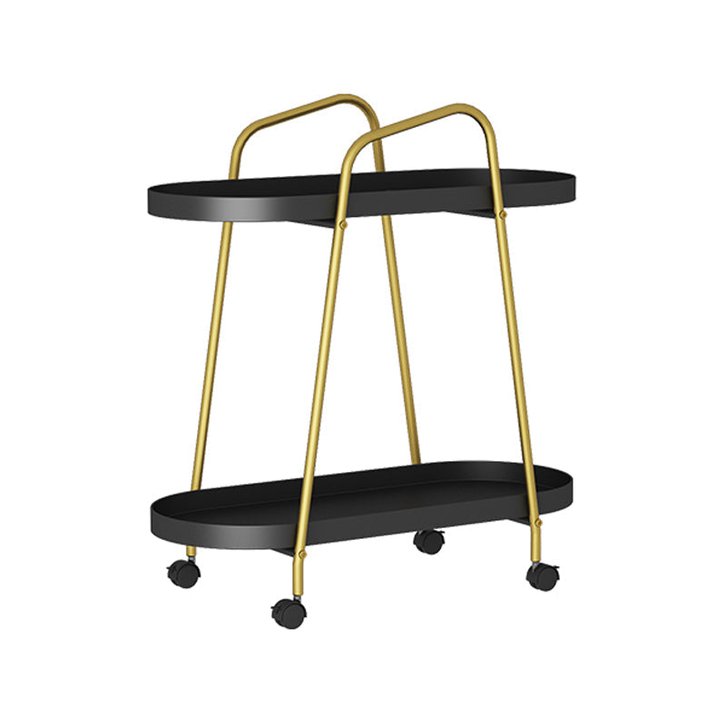 Scandinavian Iron Etagere Bookshelf with Caster Wheels,23.6"L x 11"W x 25.2"H Black Clearhalo 'Bookcases' 'furn' 'furn_bookcases' 'Furniture' 'furniture_bookcases' 'Office Furniture' 4859053