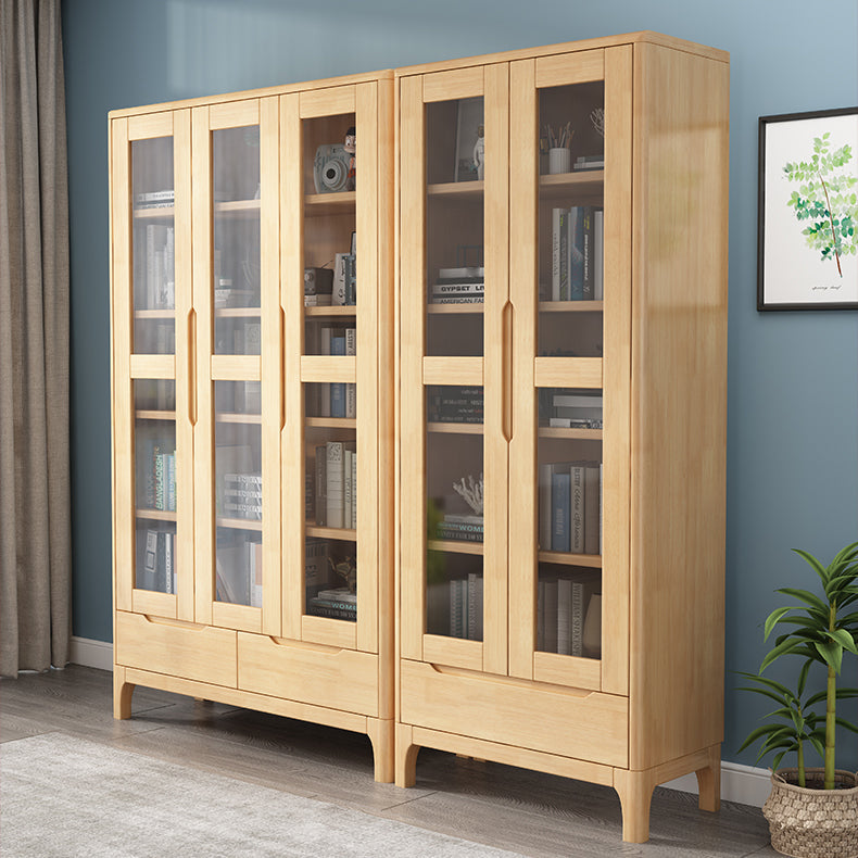 Solid Wood Scandinavian Bookcase Closed Back Bookcase with Door Clearhalo 'Bookcases' 'furn' 'furn_bookcases' 'Furniture' 'furniture_bookcases' 'Office Furniture' 4859066