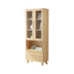 Solid Wood Scandinavian Bookcase Closed Back Bookcase with Door 27.6"L x 11.8"W x 70.9"H Natural Drawers Clearhalo 'Bookcases' 'furn' 'furn_bookcases' 'Furniture' 'furniture_bookcases' 'Office Furniture' 4859067