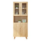 Solid Wood Scandinavian Bookcase Closed Back Bookcase with Door 27.6"L x 11.8"W x 70.9"H Natural Bookcases Clearhalo 'Bookcases' 'furn' 'furn_bookcases' 'Furniture' 'furniture_bookcases' 'Office Furniture' 4859069