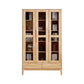Solid Wood Scandinavian Bookcase Closed Back Bookcase with Door 47"L x 16"W x 77"H Natural Cabinets Clearhalo 'Bookcases' 'furn' 'furn_bookcases' 'Furniture' 'furniture_bookcases' 'Office Furniture' 4859074