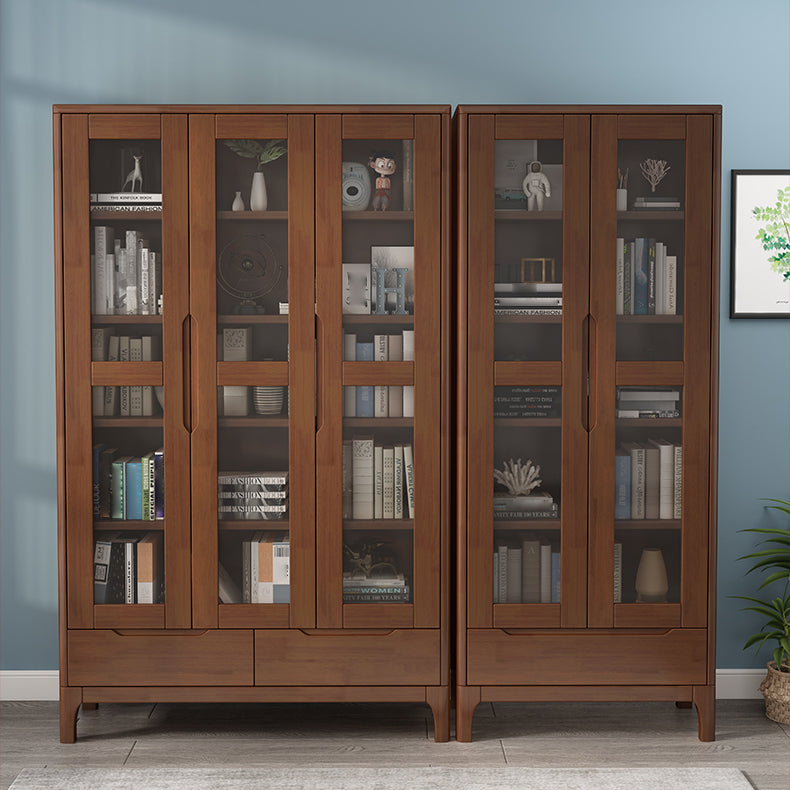 Solid Wood Scandinavian Bookcase Closed Back Bookcase with Door Clearhalo 'Bookcases' 'furn' 'furn_bookcases' 'Furniture' 'furniture_bookcases' 'Office Furniture' 4859079