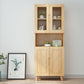 Solid Wood Scandinavian Bookcase Closed Back Bookcase with Door Clearhalo 'Bookcases' 'furn' 'furn_bookcases' 'Furniture' 'furniture_bookcases' 'Office Furniture' 4859083