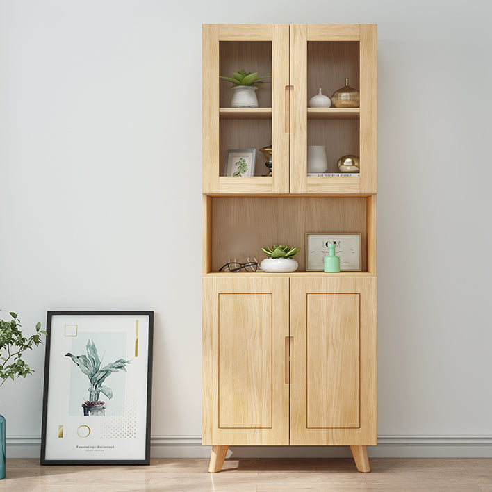 Solid Wood Scandinavian Bookcase Closed Back Bookcase with Door Clearhalo 'Bookcases' 'furn' 'furn_bookcases' 'Furniture' 'furniture_bookcases' 'Office Furniture' 4859083