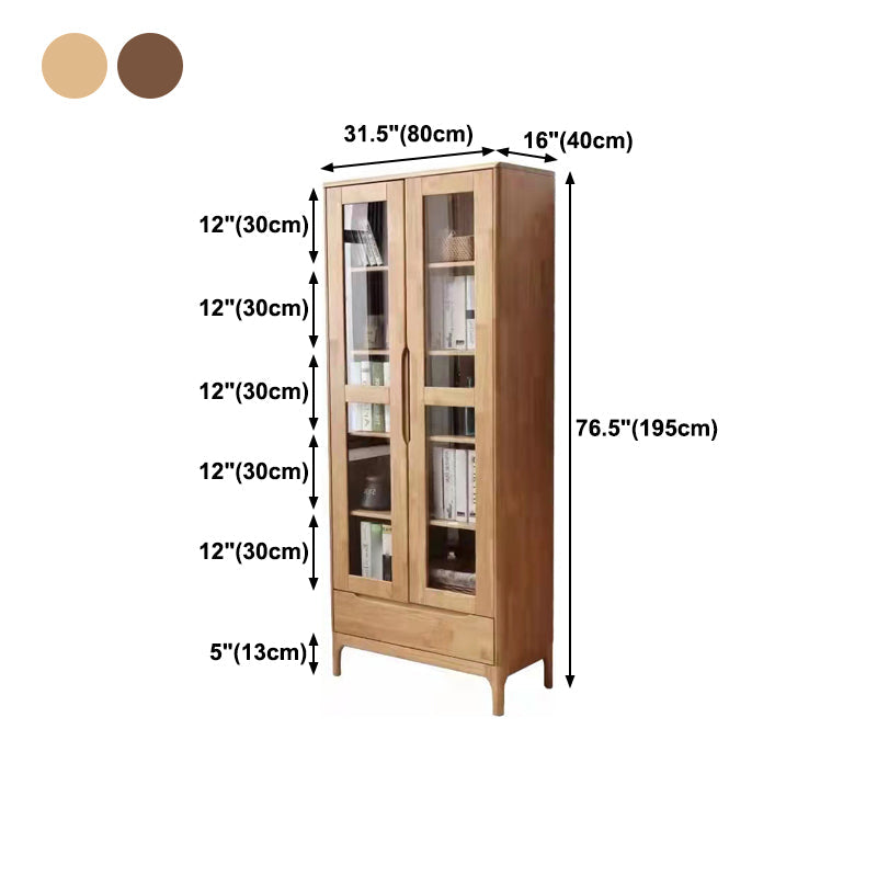Solid Wood Scandinavian Bookcase Closed Back Bookcase with Door Clearhalo 'Bookcases' 'furn' 'furn_bookcases' 'Furniture' 'furniture_bookcases' 'Office Furniture' 4859085