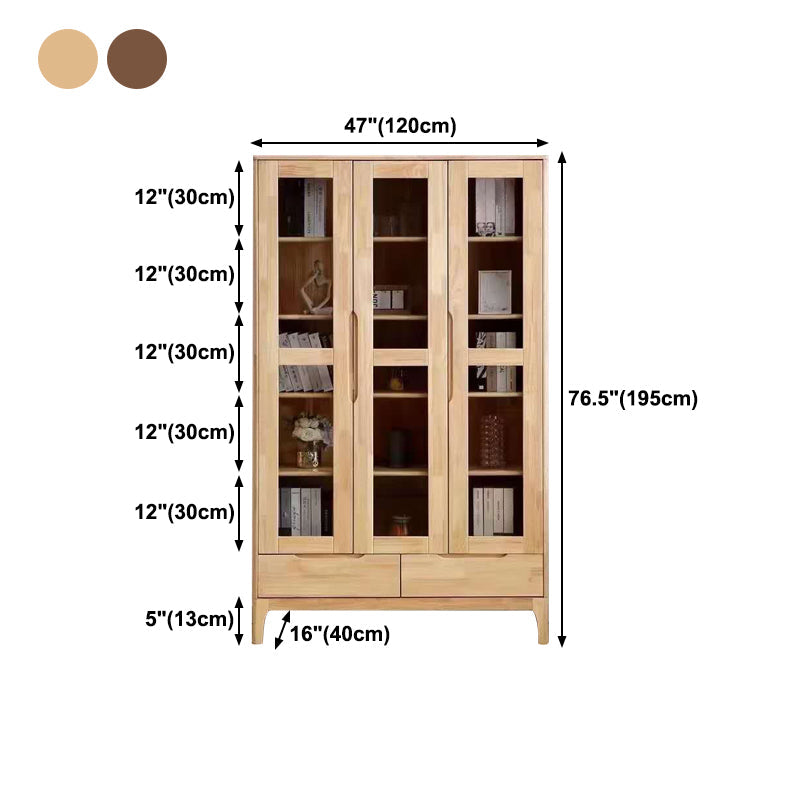 Solid Wood Scandinavian Bookcase Closed Back Bookcase with Door Clearhalo 'Bookcases' 'furn' 'furn_bookcases' 'Furniture' 'furniture_bookcases' 'Office Furniture' 4859086