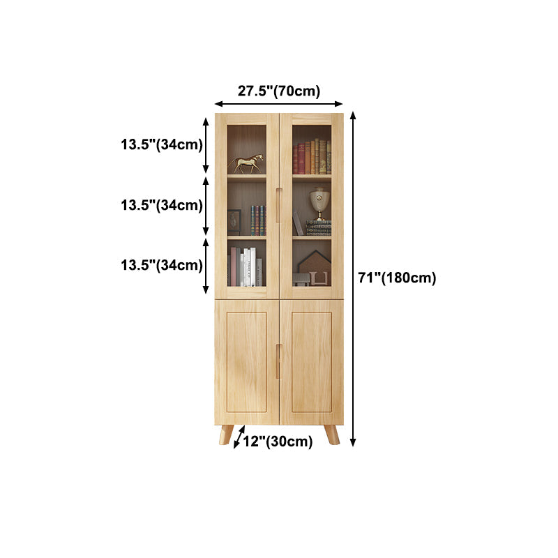 Solid Wood Scandinavian Bookcase Closed Back Bookcase with Door Clearhalo 'Bookcases' 'furn' 'furn_bookcases' 'Furniture' 'furniture_bookcases' 'Office Furniture' 4859088