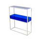 Open Scandinavian Etagere Bookshelf with White Iron Frame Acrylic Shelf Blue 1 Clearhalo 'Bookcases' 'furn' 'furn_bookcases' 'Furniture' 'furniture_bookcases' 'Office Furniture' 4859091