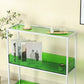 Open Scandinavian Etagere Bookshelf with White Iron Frame Acrylic Shelf Clearhalo 'Bookcases' 'furn' 'furn_bookcases' 'Furniture' 'furniture_bookcases' 'Office Furniture' 4859096