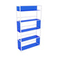 Acrylic Scandinavian Open Etagere Bookshelf with White Iron Frame 31.5"L x 9.8"W x 57.5"H Blue Clearhalo 'Bookcases' 'furn' 'furn_bookcases' 'Furniture' 'furniture_bookcases' 'Office Furniture' 4859114
