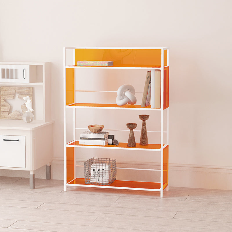Acrylic Scandinavian Open Etagere Bookshelf with White Iron Frame Clearhalo 'Bookcases' 'furn' 'furn_bookcases' 'Furniture' 'furniture_bookcases' 'Office Furniture' 4859119