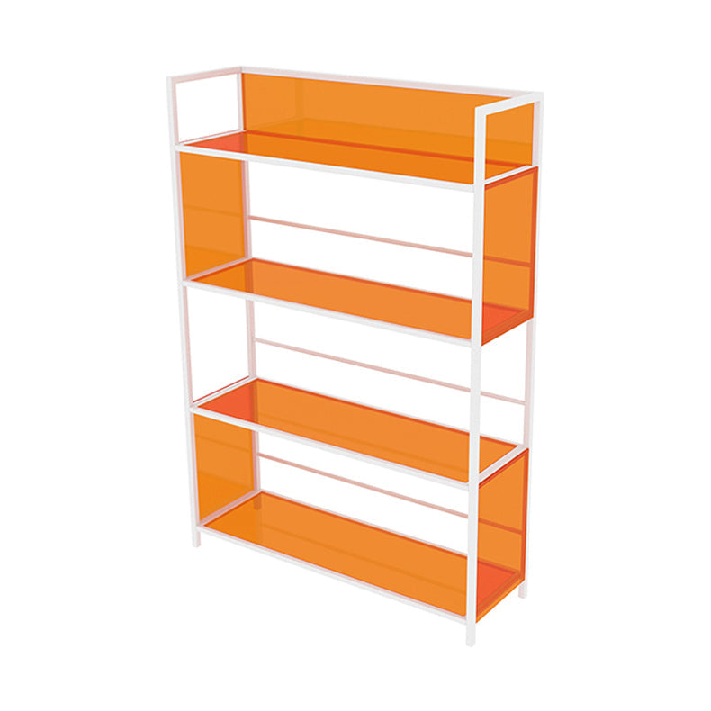 Acrylic Scandinavian Open Etagere Bookshelf with White Iron Frame Clearhalo 'Bookcases' 'furn' 'furn_bookcases' 'Furniture' 'furniture_bookcases' 'Office Furniture' 4859121