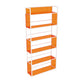 Acrylic Scandinavian Open Etagere Bookshelf with White Iron Frame 31.5"L x 9.8"W x 70.1"H Orange Clearhalo 'Bookcases' 'furn' 'furn_bookcases' 'Furniture' 'furniture_bookcases' 'Office Furniture' 4859122