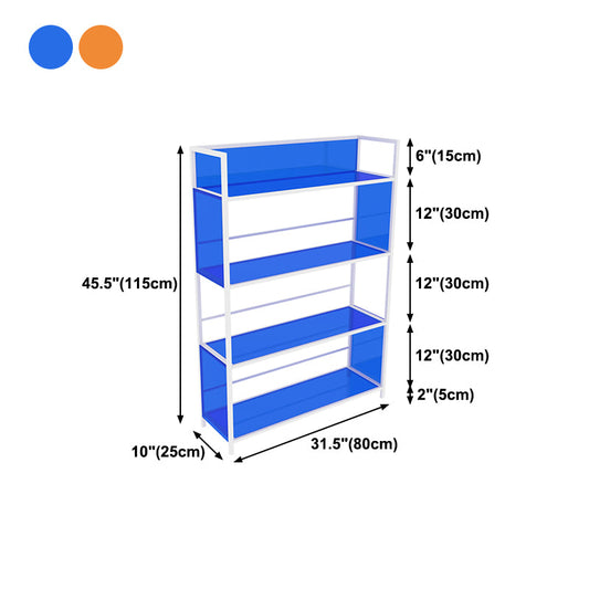 Acrylic Scandinavian Open Etagere Bookshelf with White Iron Frame Clearhalo 'Bookcases' 'furn' 'furn_bookcases' 'Furniture' 'furniture_bookcases' 'Office Furniture' 4859126