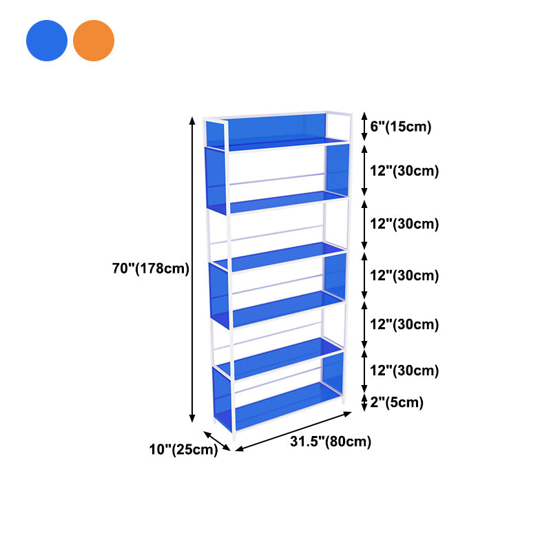 Acrylic Scandinavian Open Etagere Bookshelf with White Iron Frame Clearhalo 'Bookcases' 'furn' 'furn_bookcases' 'Furniture' 'furniture_bookcases' 'Office Furniture' 4859128
