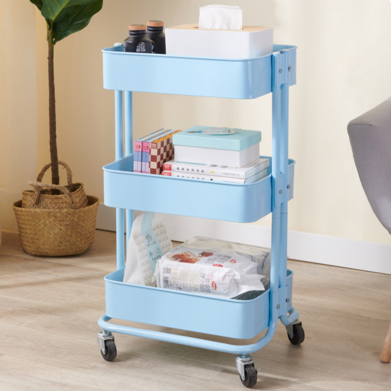 3-Shelf Plastic Geometric Bookcase Contemporary Book Shelf with Wheels 17.1"L x 13.4"W x 29.1"H Blue Clearhalo 'Bookcases' 'furn' 'furn_bookcases' 'Furniture' 'furniture_bookcases' 'Office Furniture' 4859139