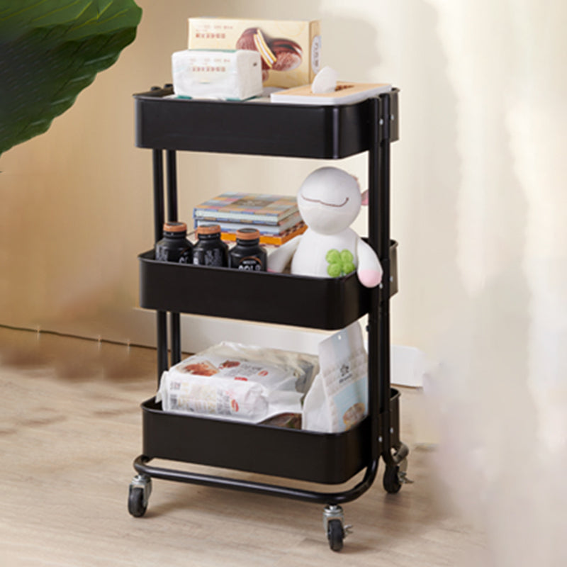 3-Shelf Plastic Geometric Bookcase Contemporary Book Shelf with Wheels 17.1"L x 13.4"W x 29.1"H Black Clearhalo 'Bookcases' 'furn' 'furn_bookcases' 'Furniture' 'furniture_bookcases' 'Office Furniture' 4859140